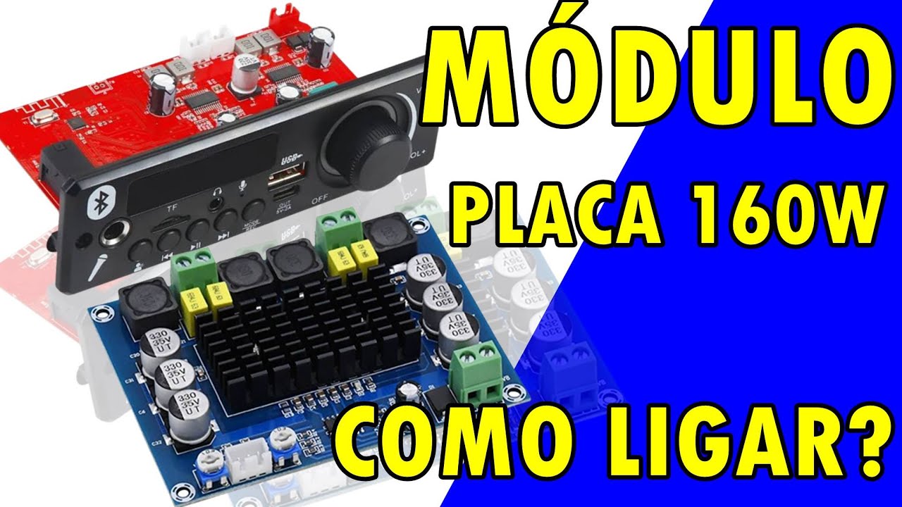 Ligando modulo amplificador na placa decodificadora amplificada bluetooth 160w