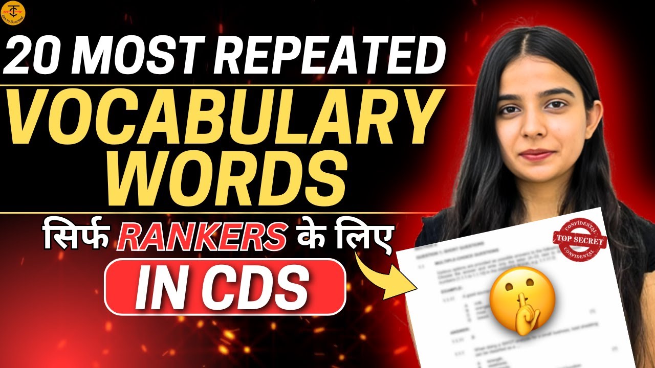 20 MOST REPEATED VOCABULARY WORDS IN CDS |VASUNDHRA THAKUR | TakshilaClasses.For CDS/CAPF/NDA/AFCAT.