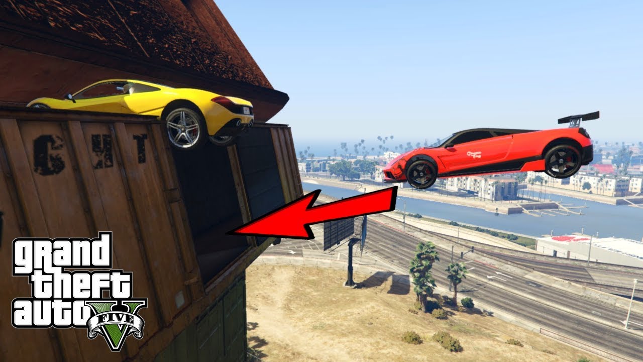 GTA V - 100 METER VLIEGEN EN DAN DOOR DIT GAT!?