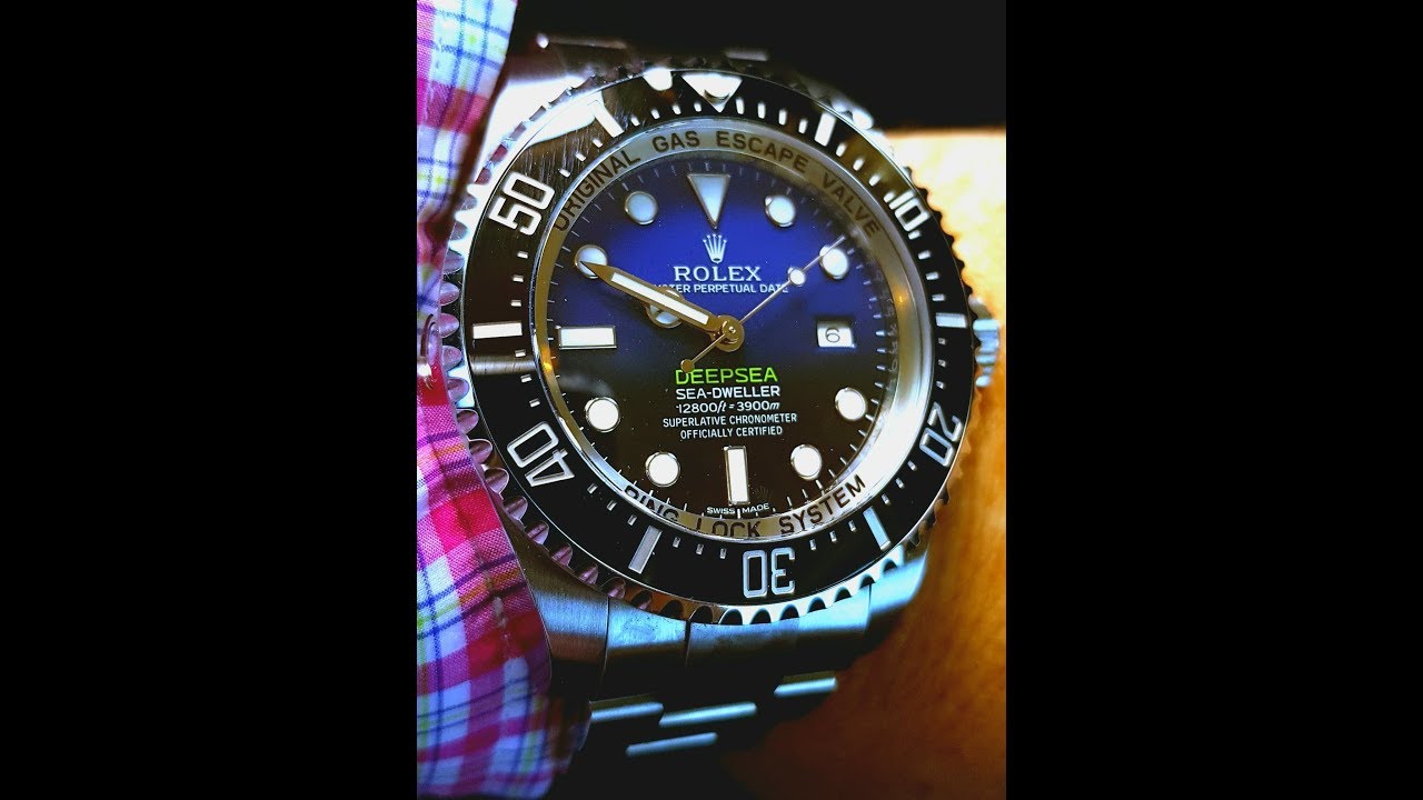 Rolex Deepsea D-blue 116660 James Cameron on 6.5" wrist