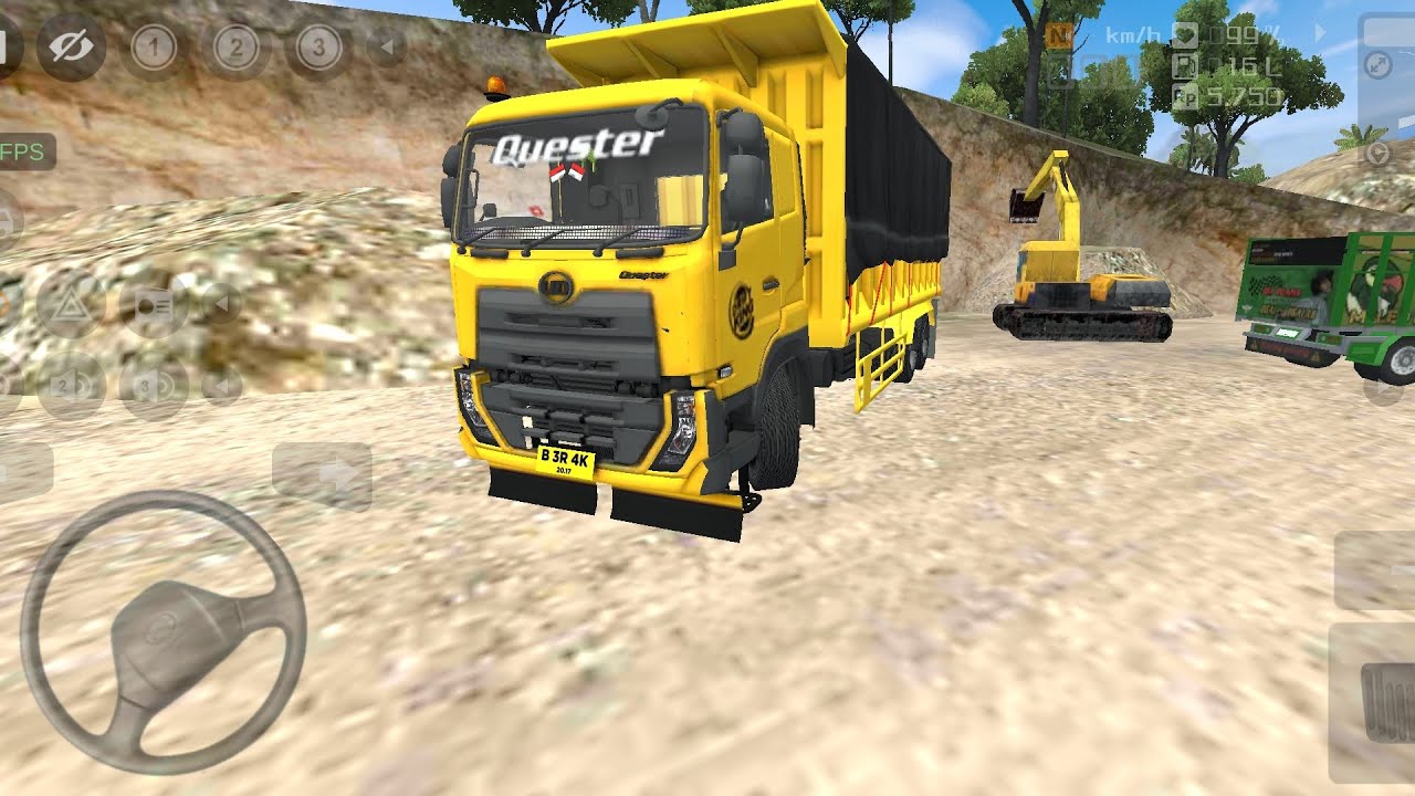 GAME MOBIL TRUCK UD QUESTER TAMBANG,OLENG KELUAR MASUK PROYEK/BUS SIMULATOR INDONESIA