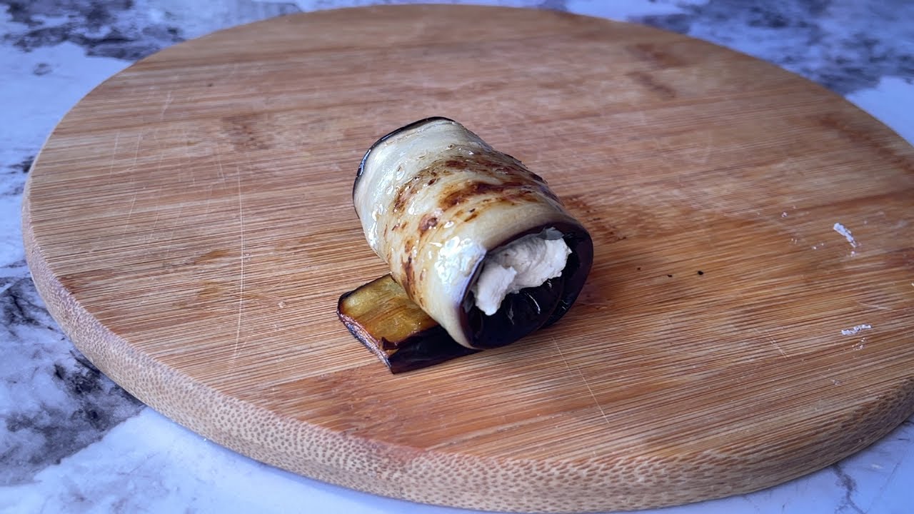 Eggplant rolls with feta cheese