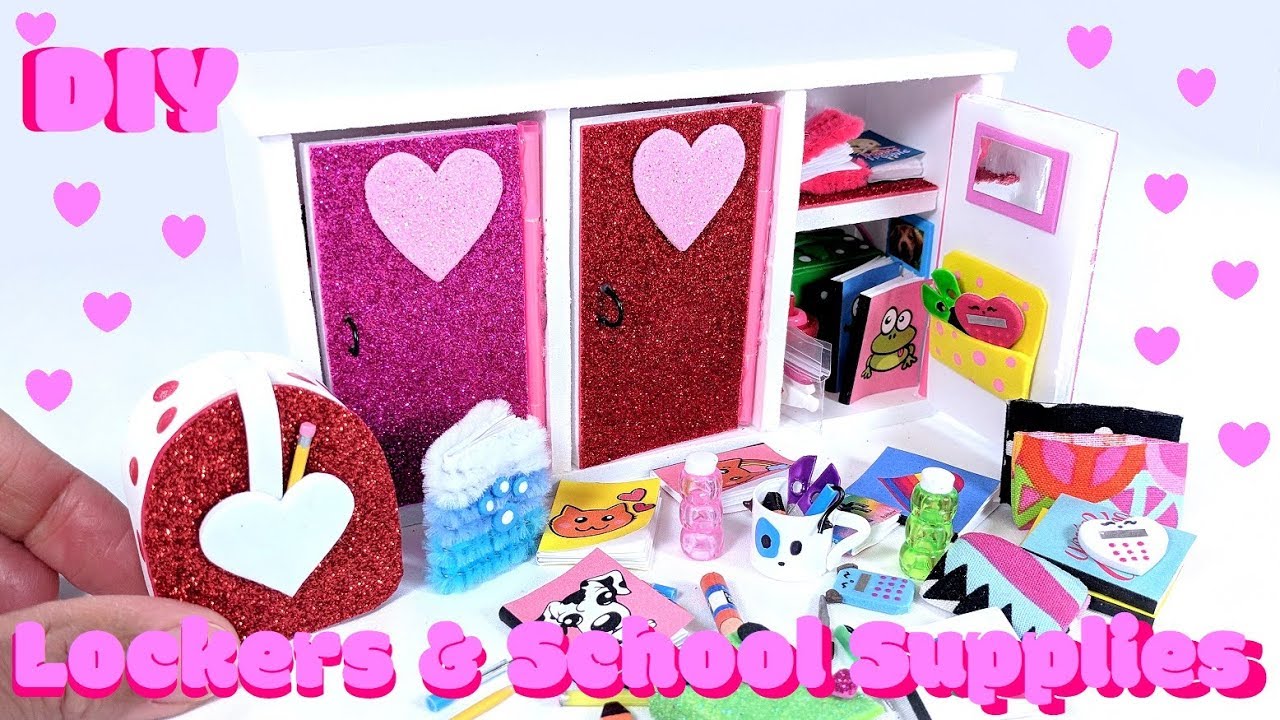 10 DIY Miniature Lockers, Backpack, & School Supplies