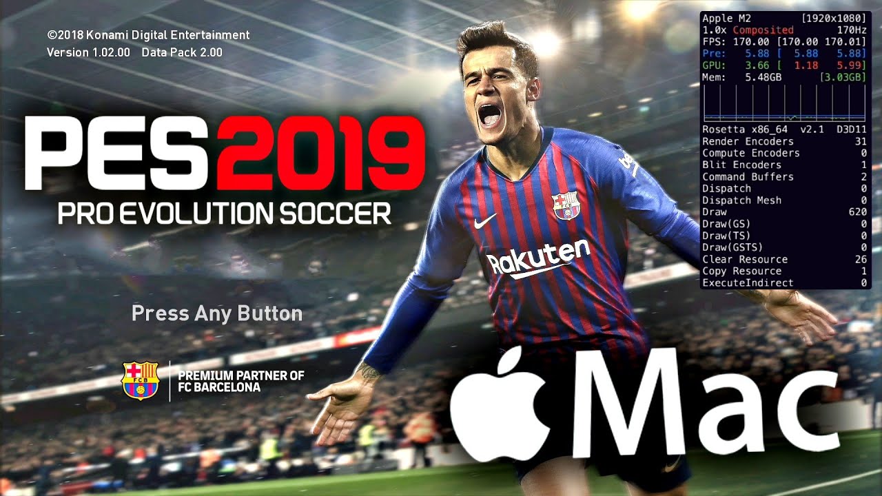PES 2019 Mac OS [ Apple Silicon M1, M2, M3, M4 ] Геймплей Mac PES 19