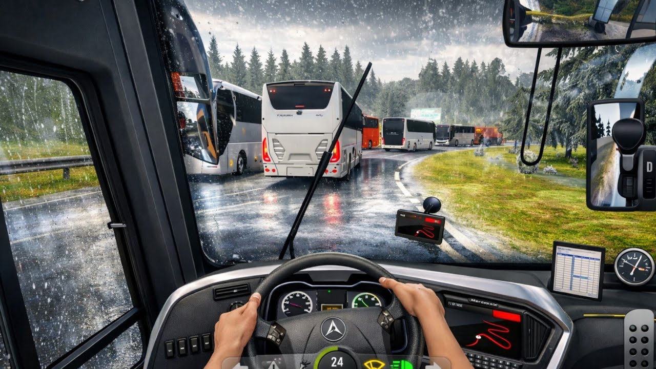 Realistic India Bus ☔️🌨Driving|4k Ultra Graphics |Marcopolo G8 1800 |ZUUKS MOBILE Gameplay 