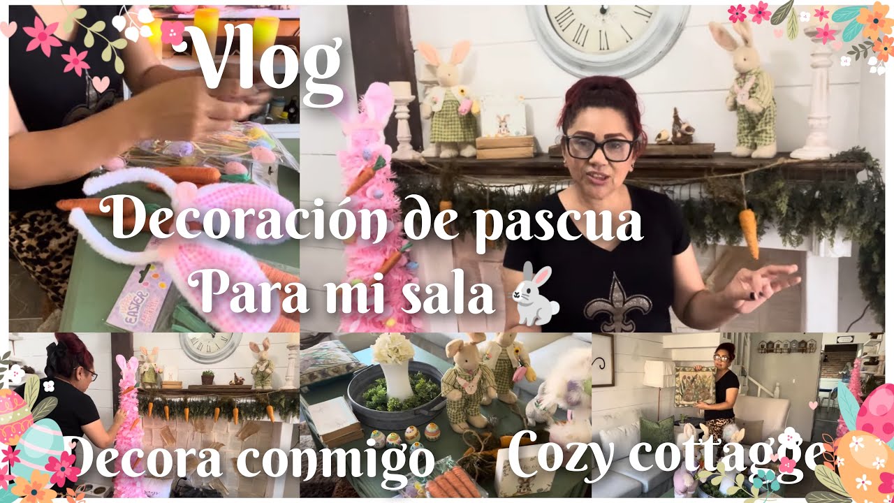 Sala pequeña 🥰acogedora decoración con un toque de pascua 🐇 de una forma sencilla y bonita 🤩 Cozy 🐣