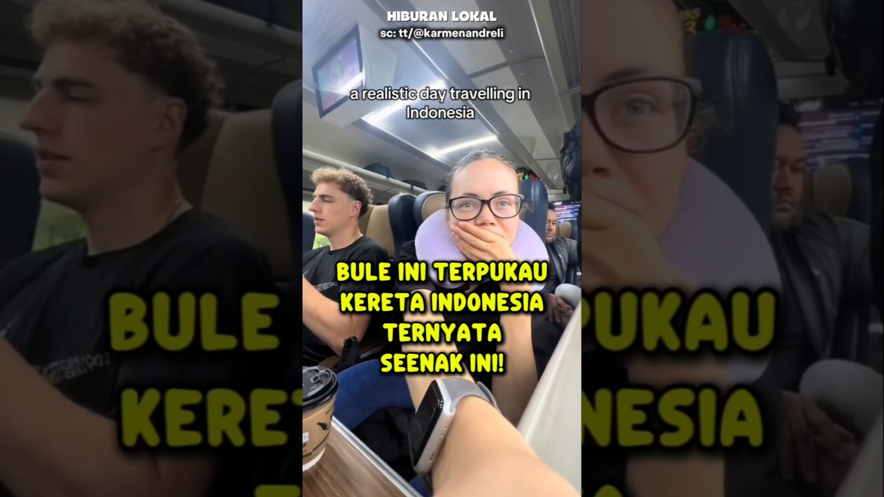 Bule Ini Terpukau, Kereta Indonesia Ternyata Seenak Ini! #reaksibule #bule #shorts