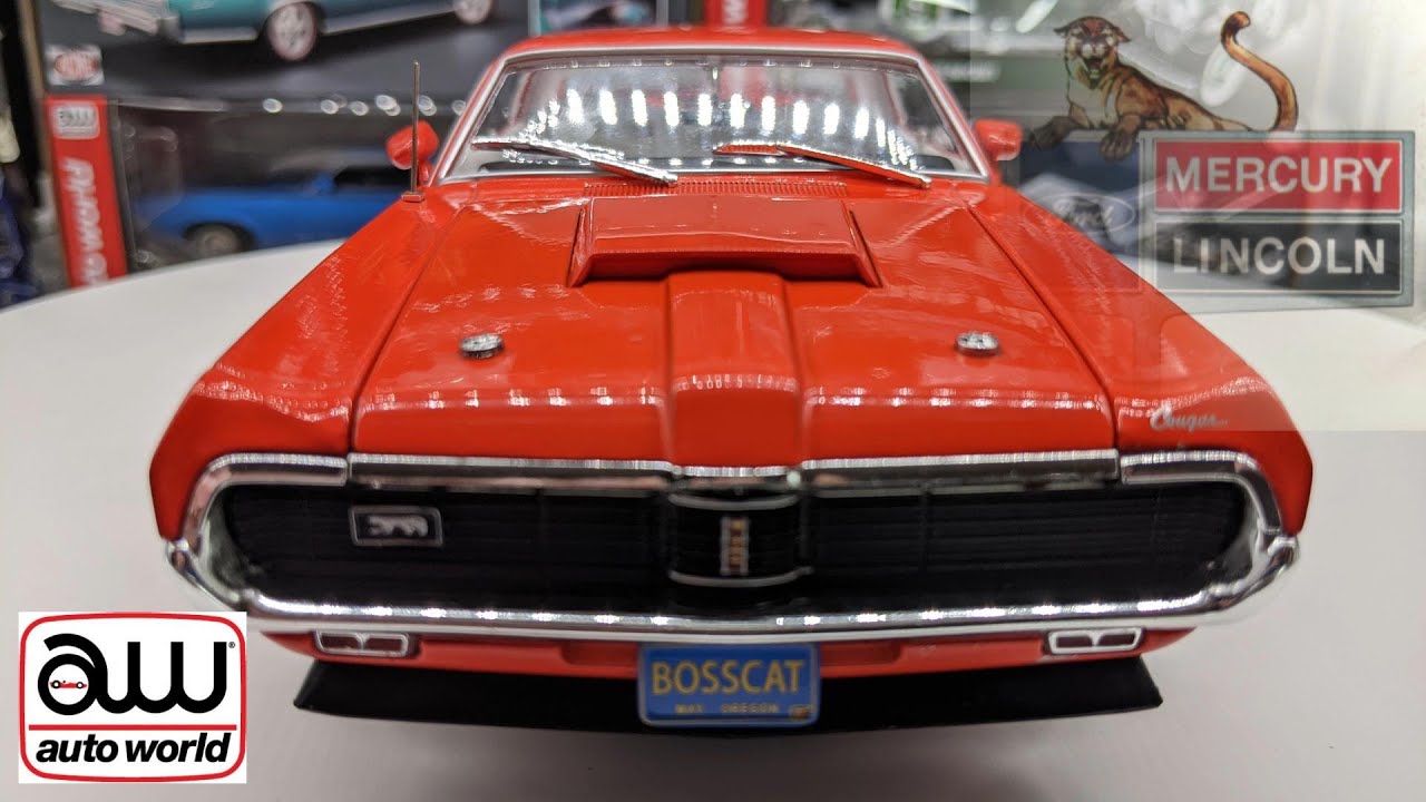 1/18 Mercury Cougar 1969 Diecast Car Model Unboxing and Review by Auto World.