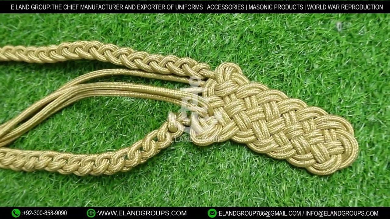 EBC Ceremonial Aiguillette Shoulder Board Gold Napoleonic Generals Marshals Fourragere Shoulder Cord