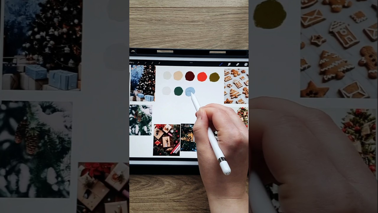graphic design behind the scenes festive color palette for Christmas