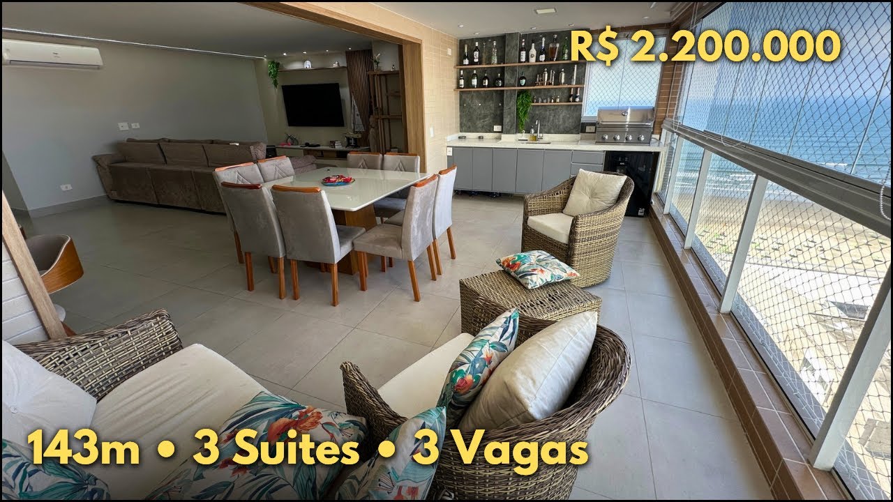 #354 APARTAMENTO DECORADO COM 3 SUÍTES, 3 VAGAS, LAZER COMPLETO EM PRAIA GRANDE, AVIAÇÃO