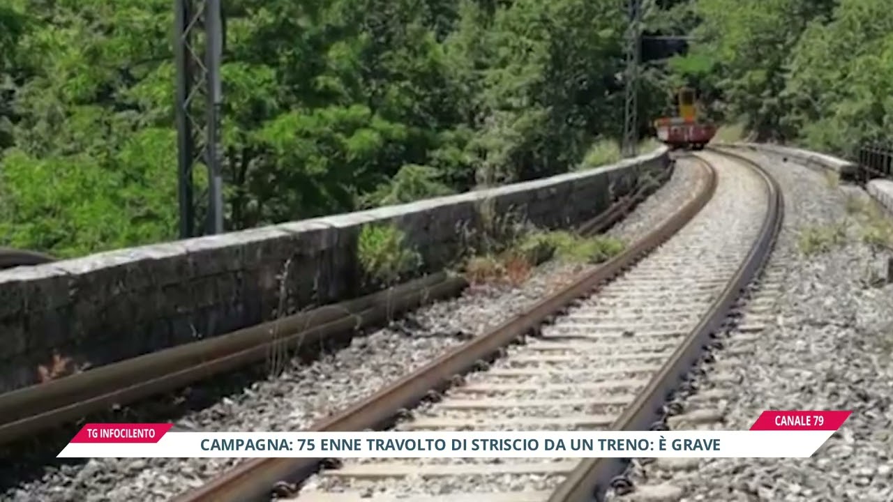 Campagna, 75enne colpito di striscio da un treno