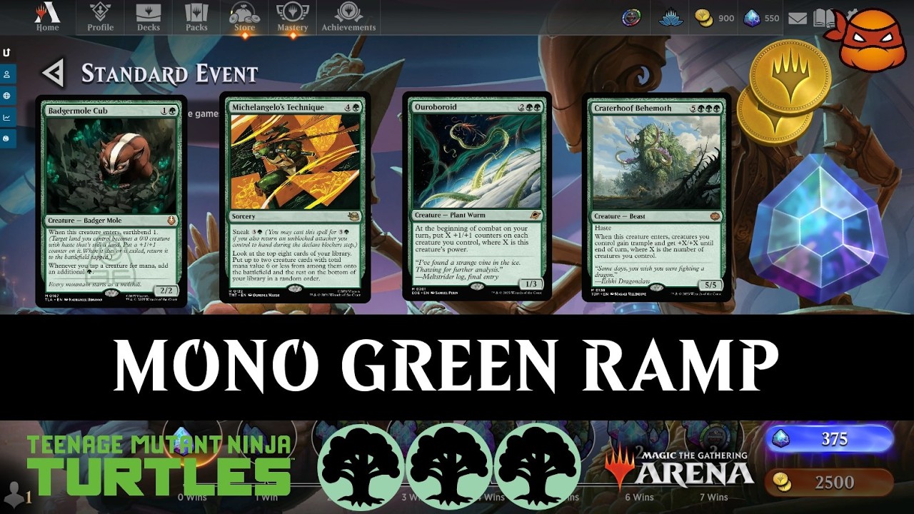 Mono Green Ramp 🌳 [Best of 1] Standard Event [MTG Arena] Teenage Mutant Ninja Turtles #mtgstandard
