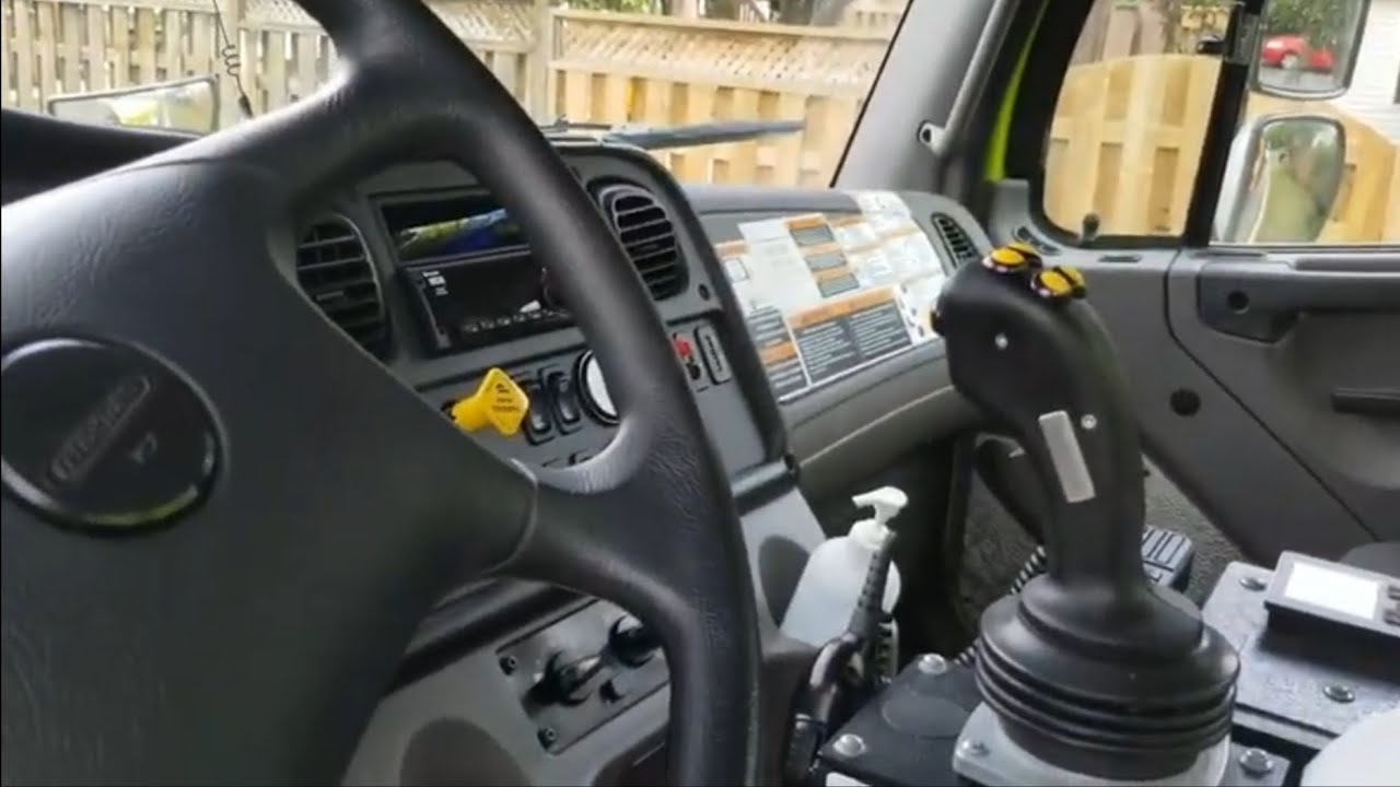 Inside a Labrie Automizer garbage truck