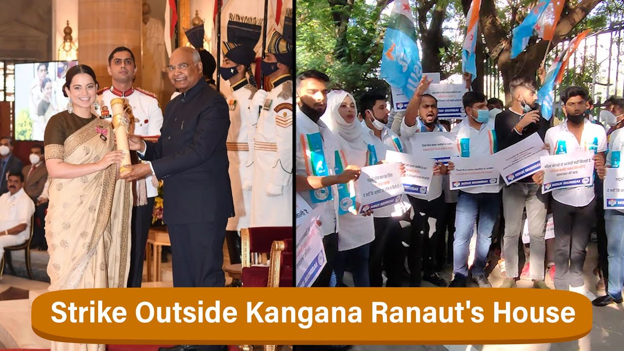 Ink Thrown On Kangana Ranaut's Pictures In A Protest Outside Her Against The 'Bheek' Comment