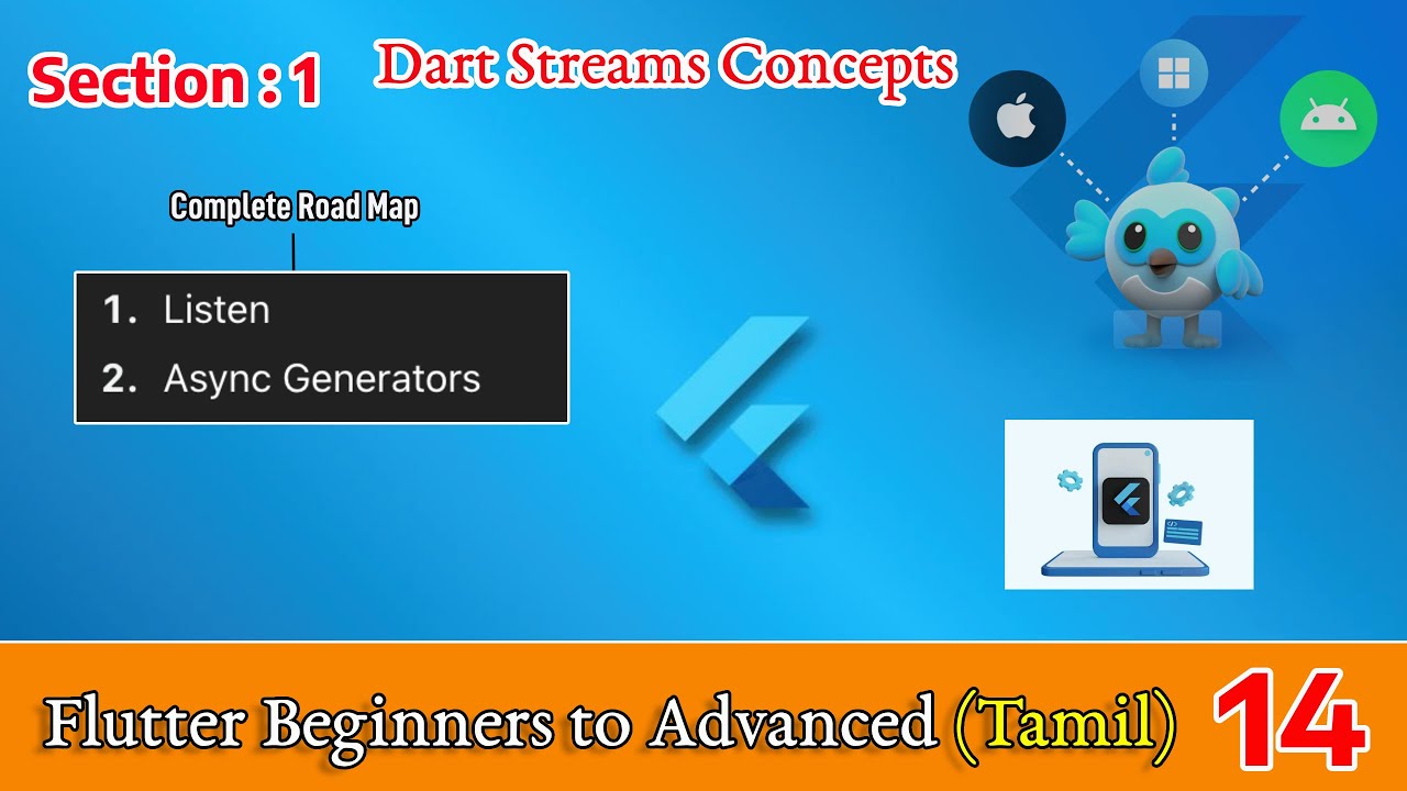 Streams Concepts Async Generators Tamil Dart Programming Flutter Beginners to Advanced | Dilip Coder
