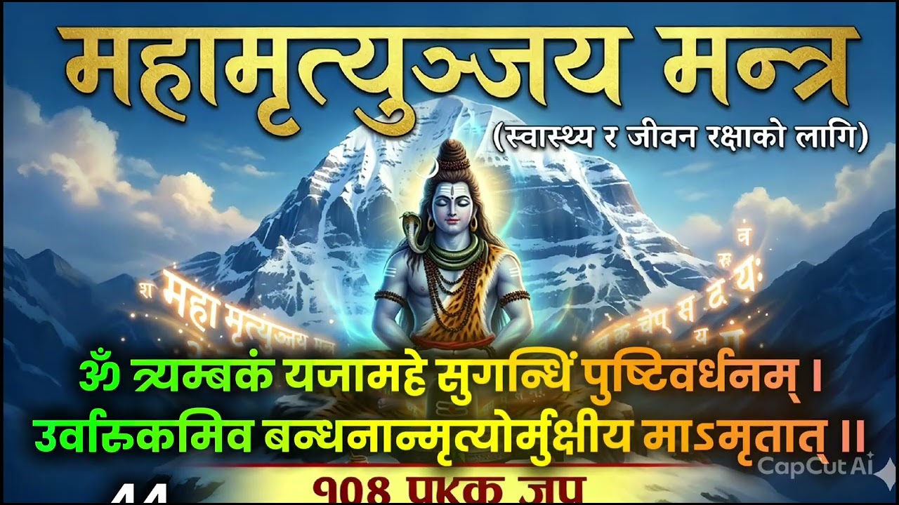  महामृत्युञ्जय मन्त्र १०८ जप | शरीर र मनको शुद्धिको लागि | Mahamrityunjaya Mantra 108 Times