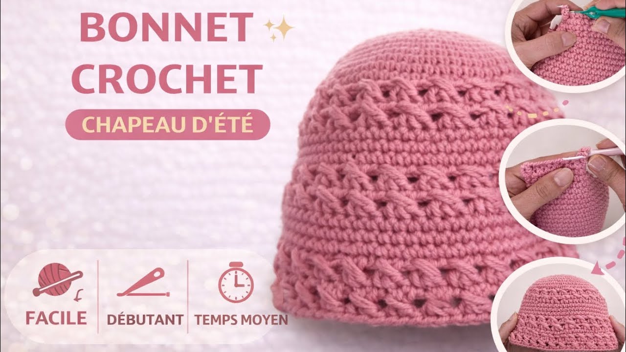 Comment faire un chapeau toute taille pour cet été 🌞🌸 tuto en pas à pas