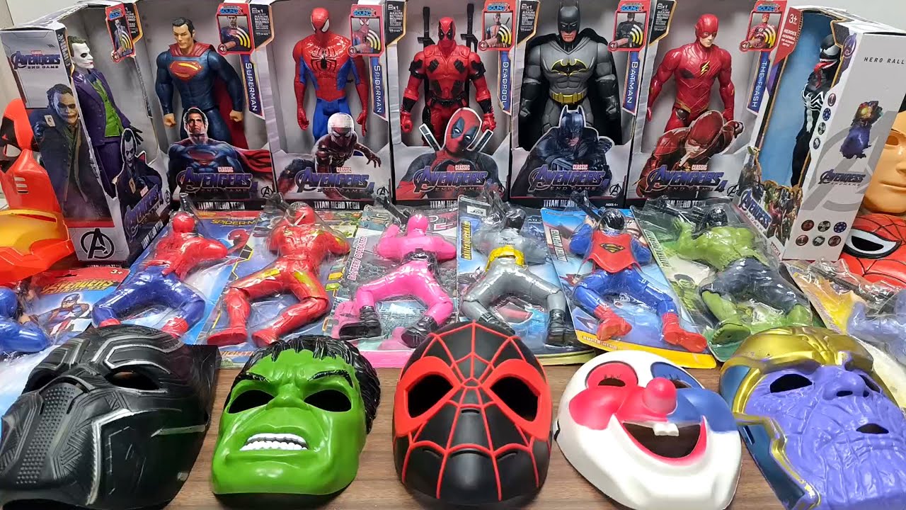 unboxing superhero ironman captain america thanos batman superman deadpool toys assemble video
