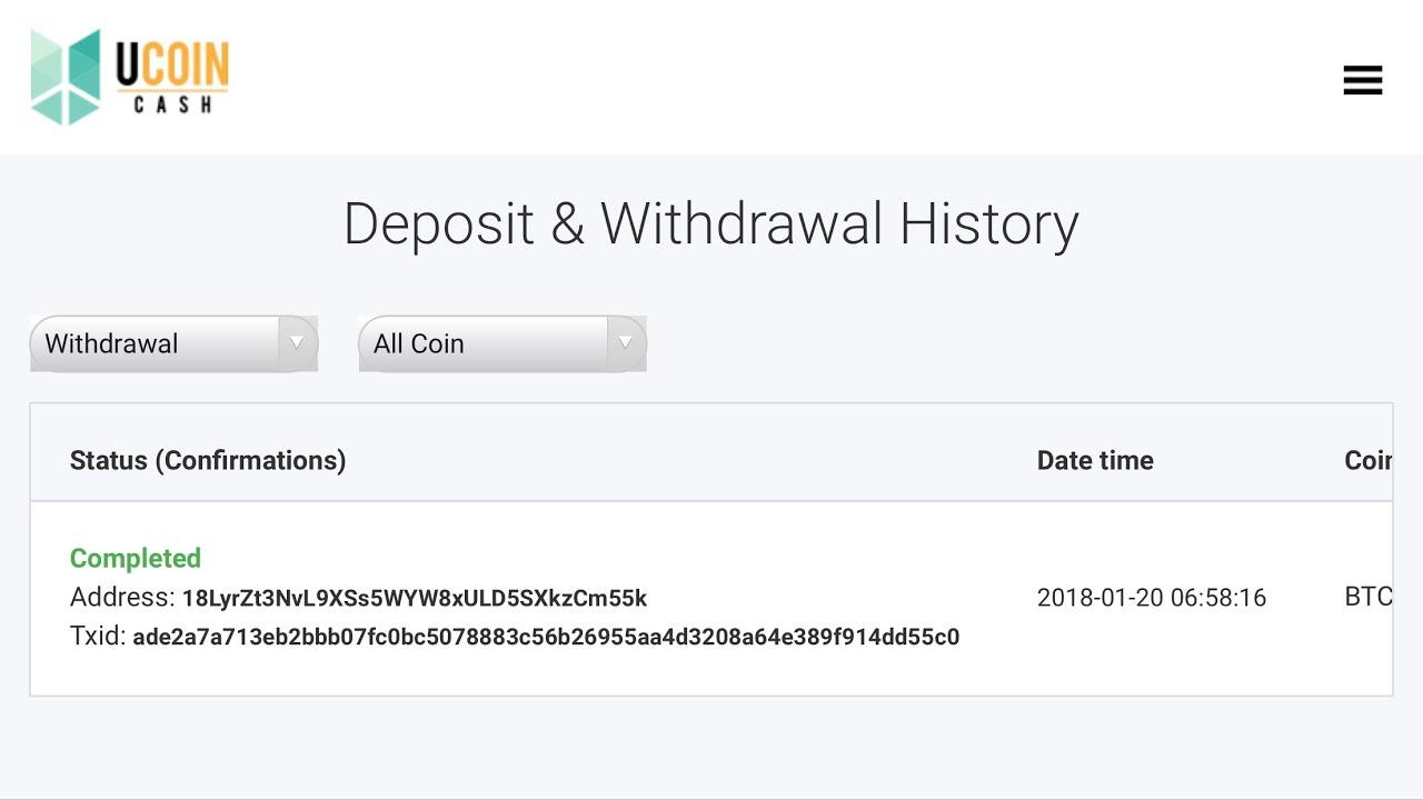 UCoinCash - How To Withdraw BTC/ETH - LIMITED TO 1,000 people and $1000