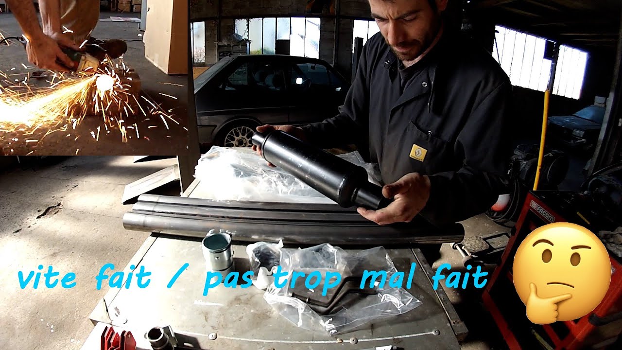 fiesta mk2 zetec : echappement maison pas cher / home made exhaust
