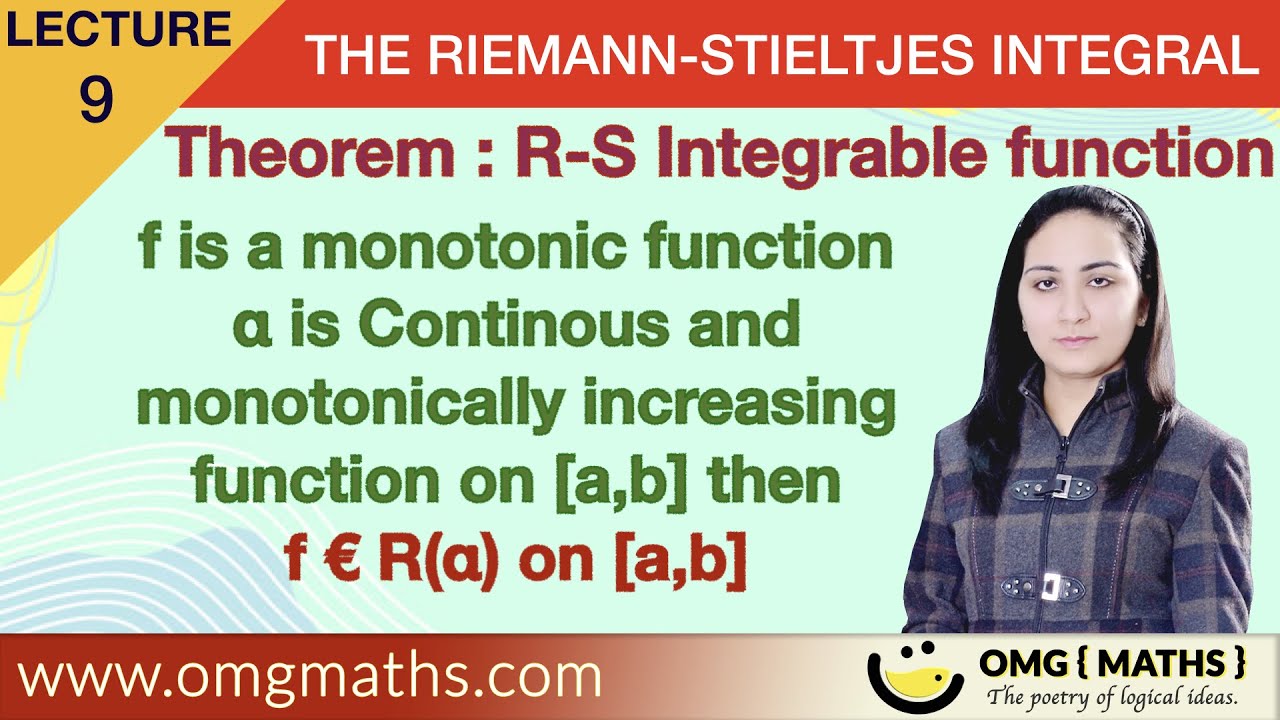 Monotonic function is Riemann Stieltjes Integrable | Theorem | R-S integral | Msc/Bsc