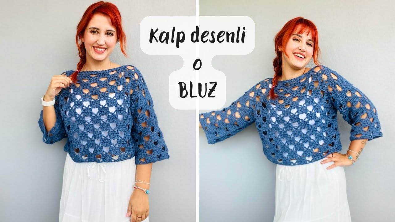 HERKESİN ARADIĞI KALP DESENLİ TIĞ İŞİ O BLUZU YAPIYORUZ ✨ crochet heart patterned sweater 