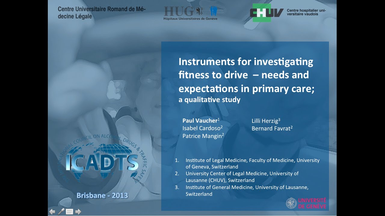 Needs and expectations for instruments assessing fitness to drive for senior drivers (ICADTS 2013)