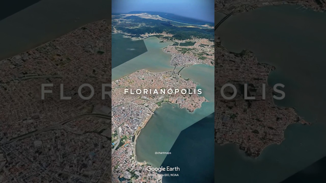 Vem ver de cima a fabulosa Florian&oacute;polis, a Ilha da Magia 🏖️#florianopolis #floripa
