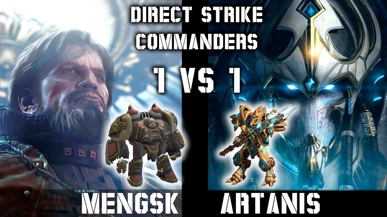 Mengsk vs Artanis | selling units? (intense micro game) | Direct Strike Commanders 1vs1