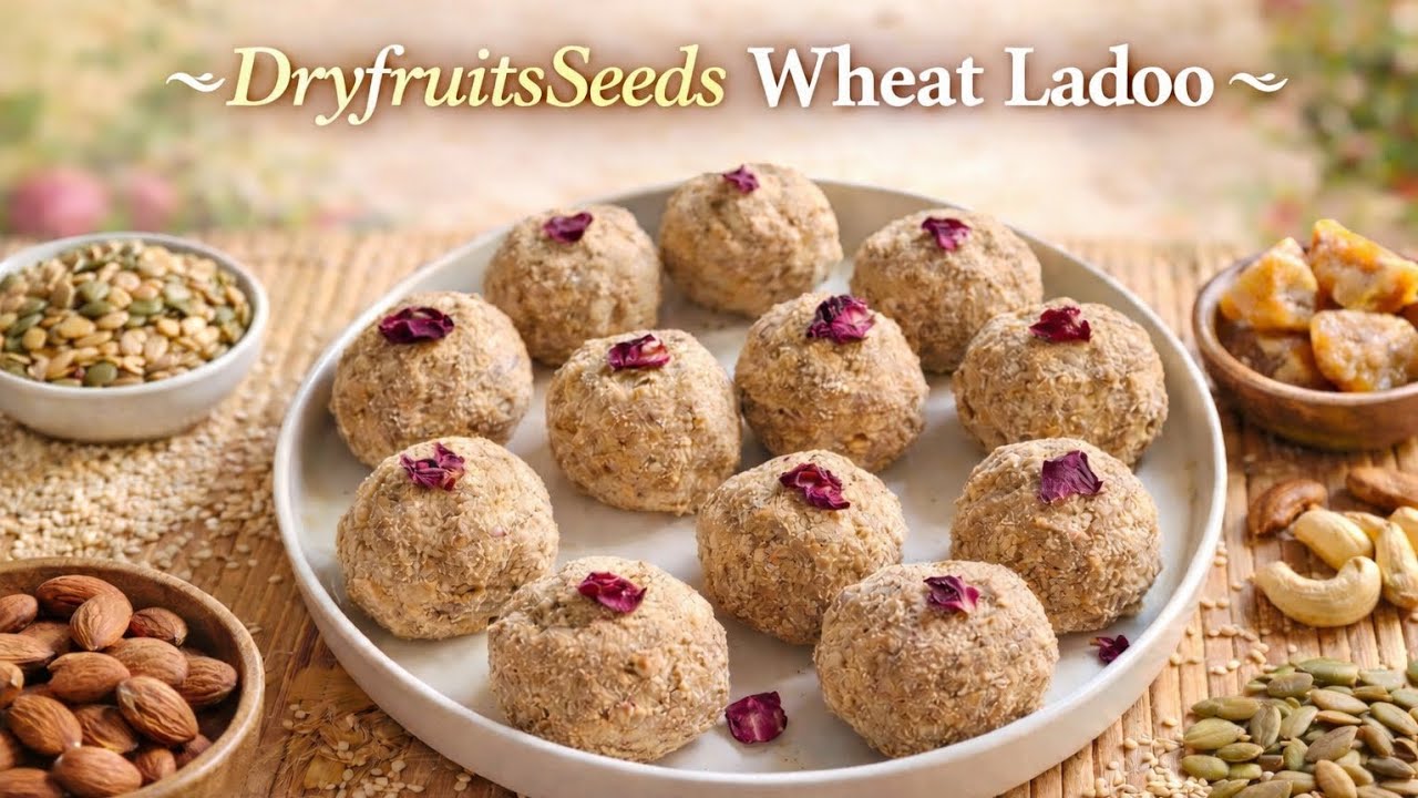 Dryfruits Seeds Wheat Ladoo recipe