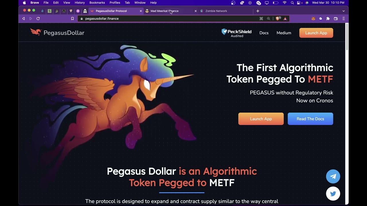 Pegas Dollar, METF, MMF, CRONOS blockchain