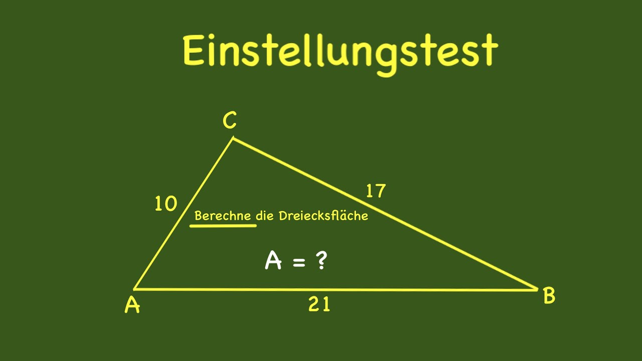 Einstellungstest - Dreiecksfläche berechnen