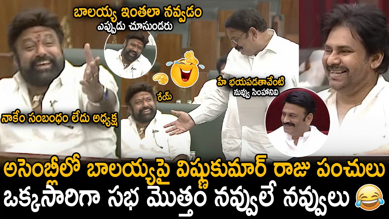 See The Hilarious Scene In Assembly | Vishnu Kumar Raju Funny Punches On Bala Krishna | Sahithi Tv