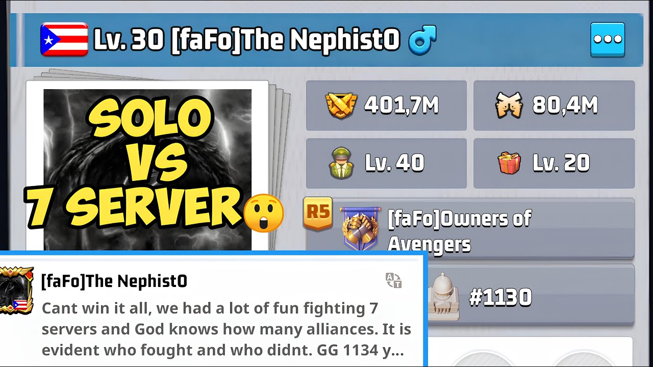 VIP 18 INI MELAWAN 7 SERVER SIAPA YANG AKAN MENANG LAST WAR SURVIVAL GAME