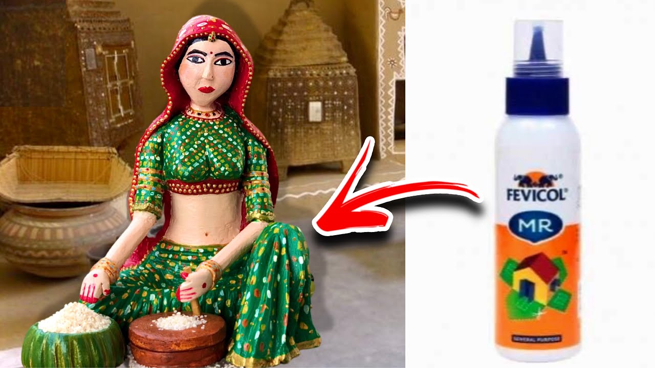 Rajasthani Woman Made With Waste Bottle | Rajasthani craft | Woman sculpture | Plastic Bottle Craft