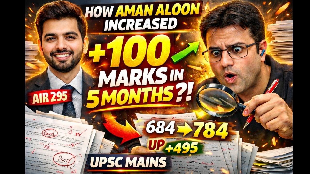 😱😱100 Marks Jump in Mains in Just 5 Months | How Aman Aloon AIR 295 did it ? #answerwriting