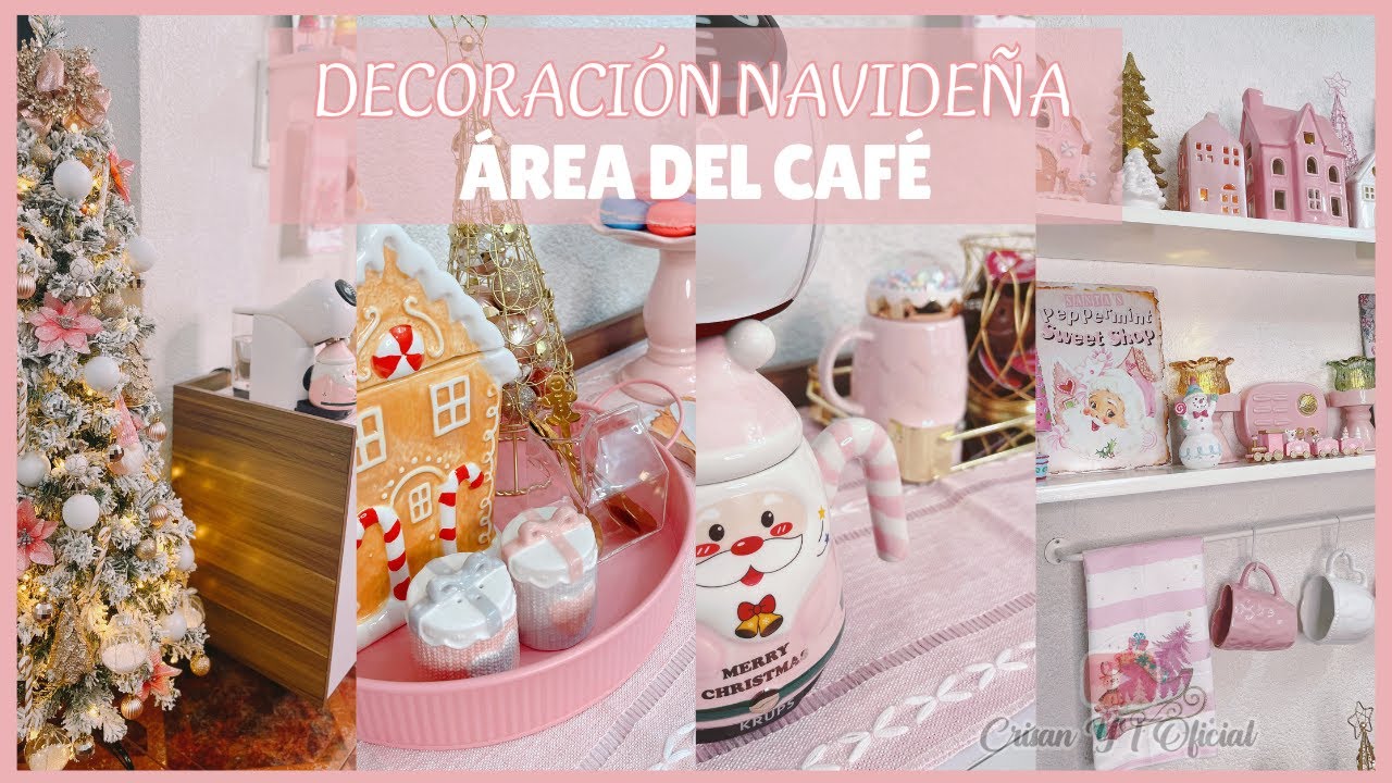 Decoración navideña del área del café en Rosa RoseGold #Temu #Shein #coppel | Crisan Oficial