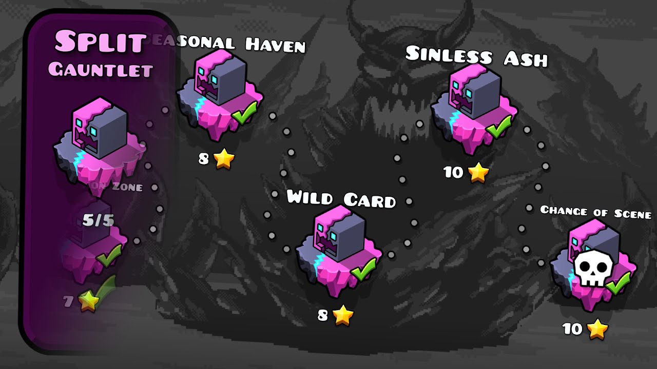 [2.2] Split Gauntlet - ALL LEVELS, PATHS & COINS | Geometry Dash