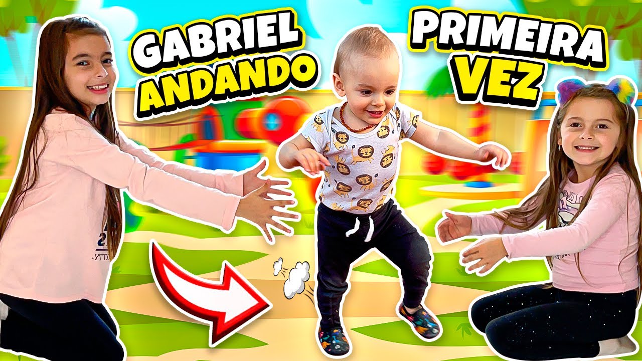 😍 GABRIEL APRENDENDO A ANDAR PELA PRIMEIRA VEZ 😱 JÉSSICA GODAR, LAURINHA E HELENA E GABRIEL