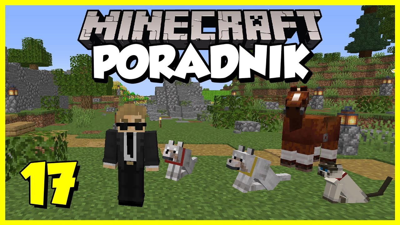 Minecraft Poradnik #017 - oswajanie zwierząt (koń, psy i koty) | Minecraft 1.16 Survival