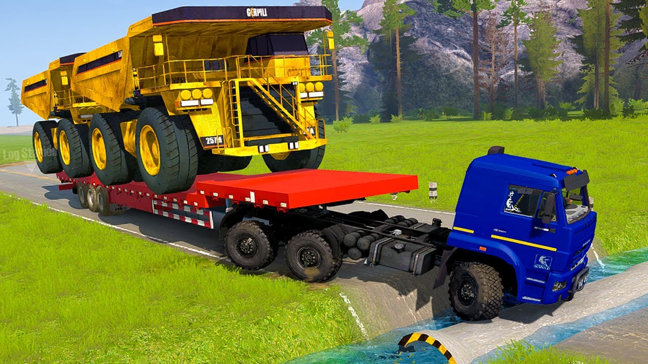 Spintires Mudrunner - Mod Truck Vs Extreme Broken Road With Speed Bumps | Driver Skills Gameplay 08