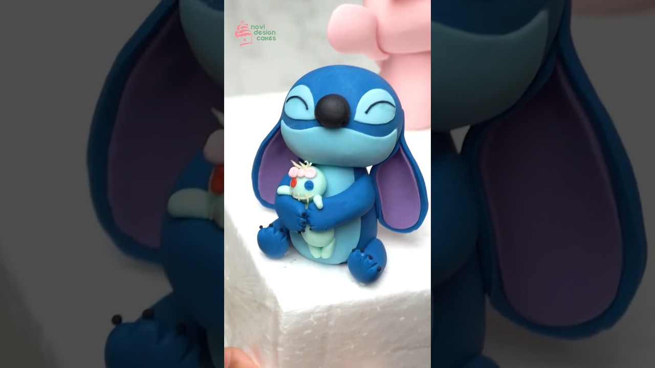 How To Make Stitch Characters From Fondant #cakes #cake #cakecantik #stitch #angle