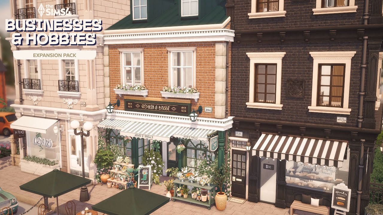 ФЛОРИСТ, ГОНЧАРНАЯ СТУДИЯ И КАФЕ (+ КВАРТИРА) | Sims 4 Businesses & Hobbies Speed ​​Build (без CC)