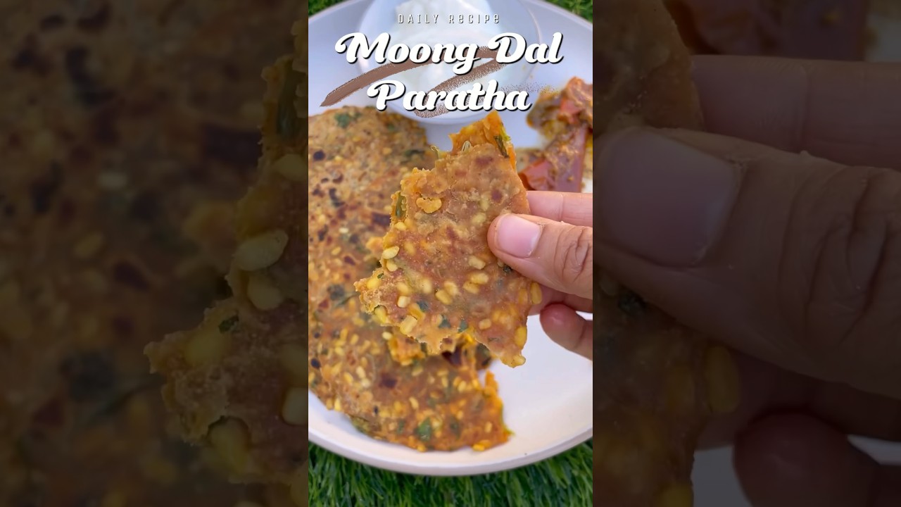 Daily Recipe 8 - How to make Moong Dal Paratha Recipe #shorts #shortsfeed #foodshorts #paratha