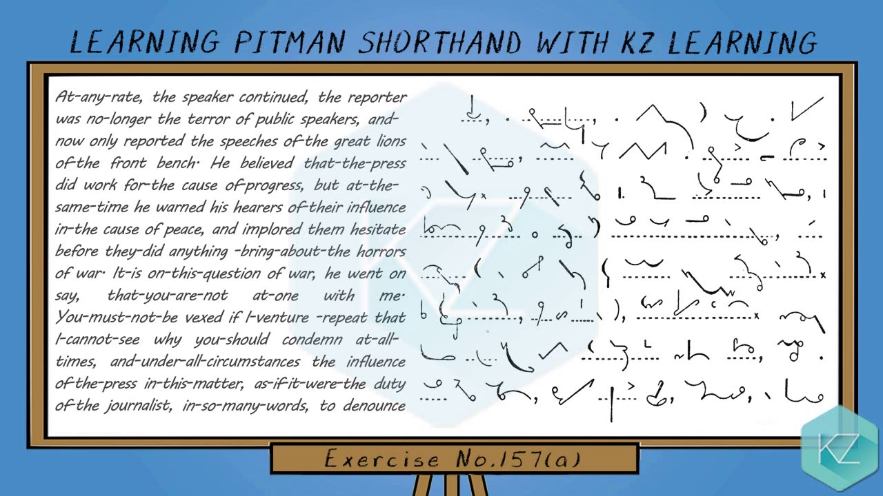 Exercise No.157 @ 90 WPM - Pitman Shorthand Dictation - KZ Learning