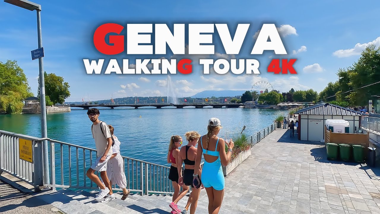 Walking Tour in Beautiful Geneva, Switzerland, 4K