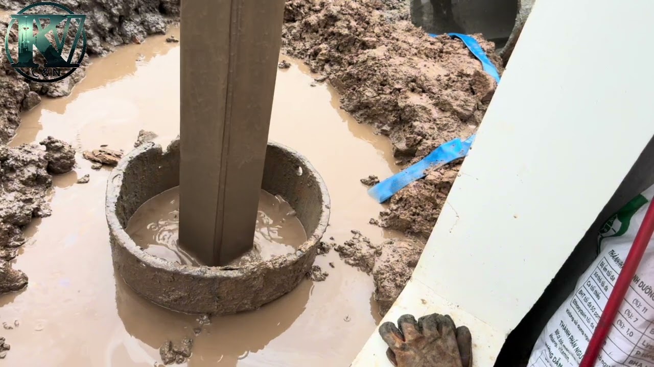 Drilling Bore Pile View Use Water Bentonite test