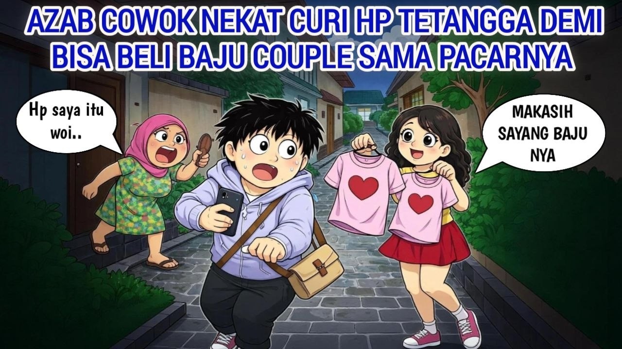 AZAB COWOK NEKAT CURI HP TETANGGA DEMI BISA BELI BAJU COUPLE SAMA PACARNYA | ANIMASI AZAB