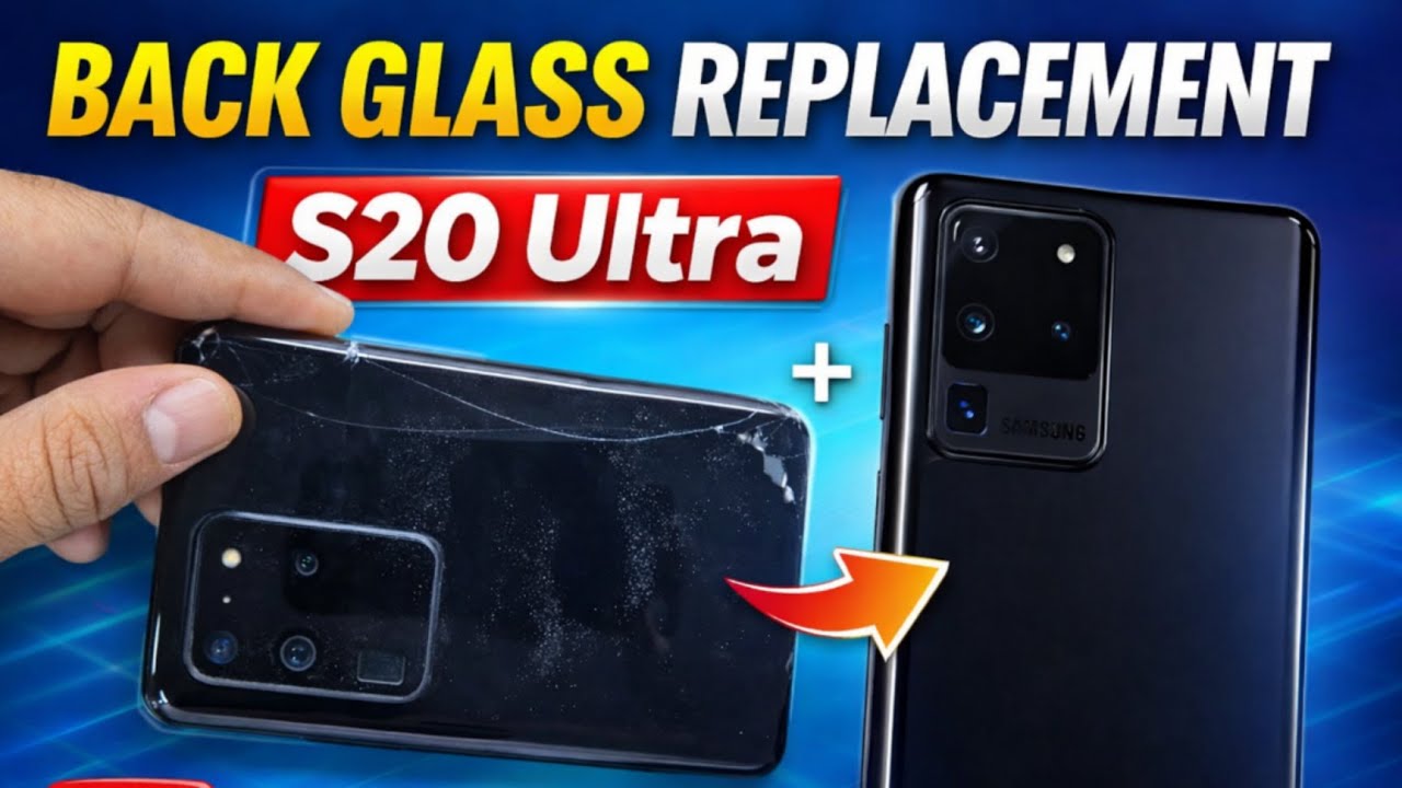 Galaxy S20 Ultra Rear Glass Panel Replacement with Camera Lens